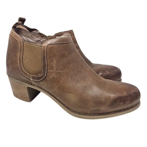 Dansko 42 Harlene Brown Leather Ankle Chelsea Clog Boot Comfort Boho Casual - Picture 1 of 6
